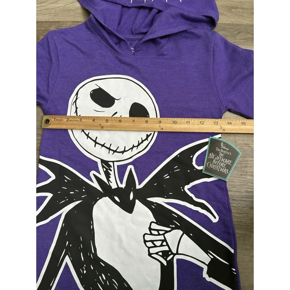 NWT Girls Hooded Nightmare Before Christmas Dress Sz S (6-6X) Long Sleeve Disney